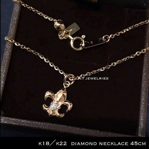 【楽天市場】18金 ネックレス ダイヤ k18 / k22 天然 ダイヤモンド ネックレス 45cm 男女兼用 / k18 diamond