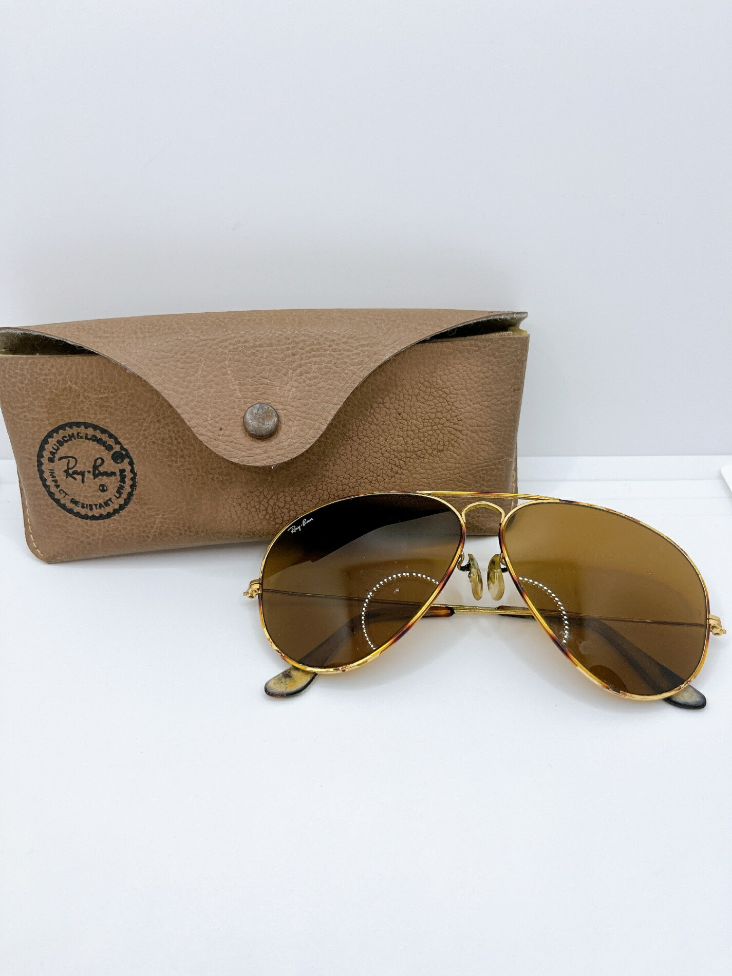 【美品】レイバン サングラス ティアドロップ ゴールド ブラウン Ray-Ban ra5916_2.jpg