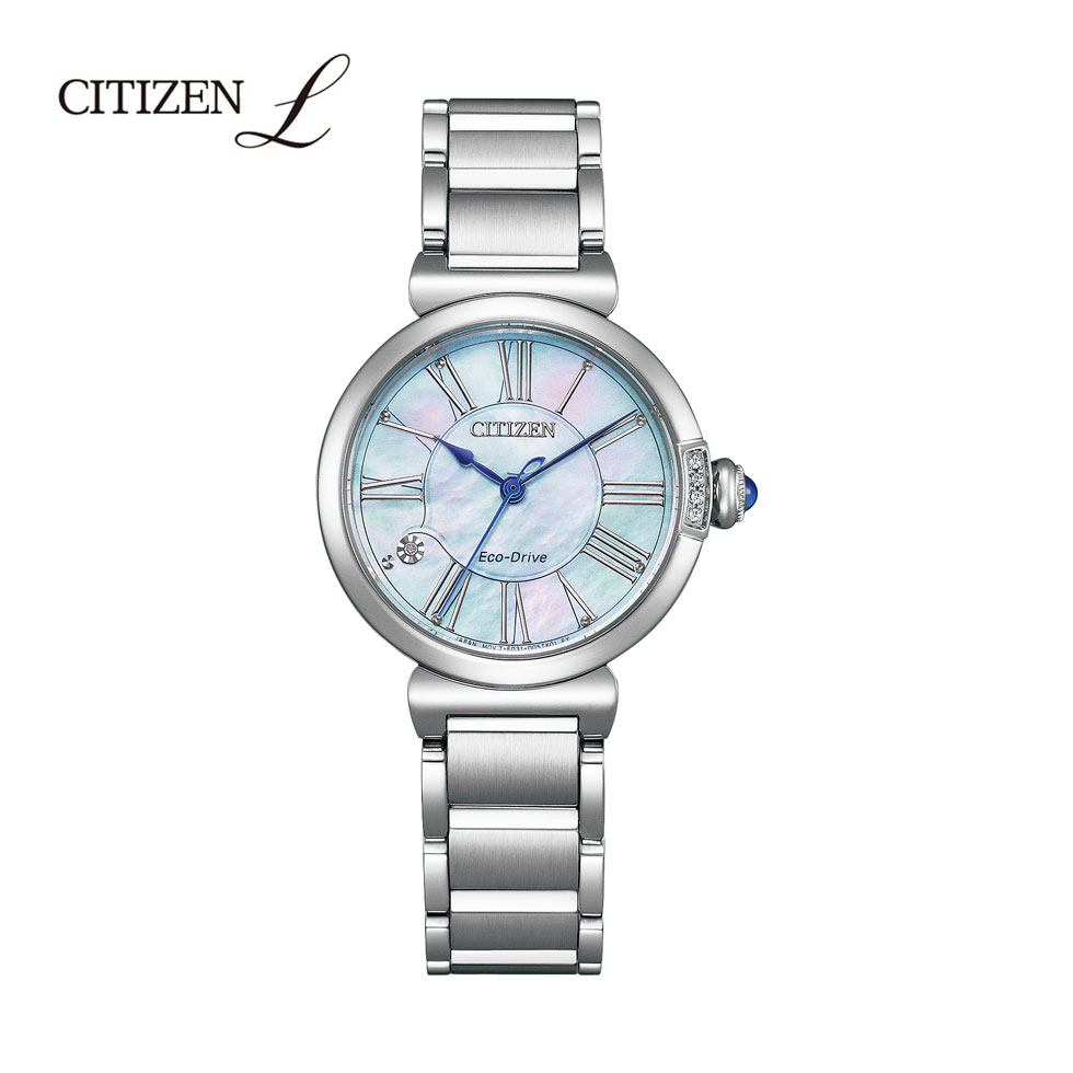 ウオッチ レディース CITIZEN L シチズンL エコ・運転 金剛石 白蝶貝文字記号板 EM1060-87N ｜ 買いもとめる排他的権利つき