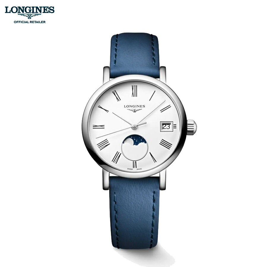 LONGINES ロンジン L4.330.4.11.2 L43304112 エレガントコレクション ムーンフェイズ 30mm レディース 腕時計 クオーツ ｜購入特典つき