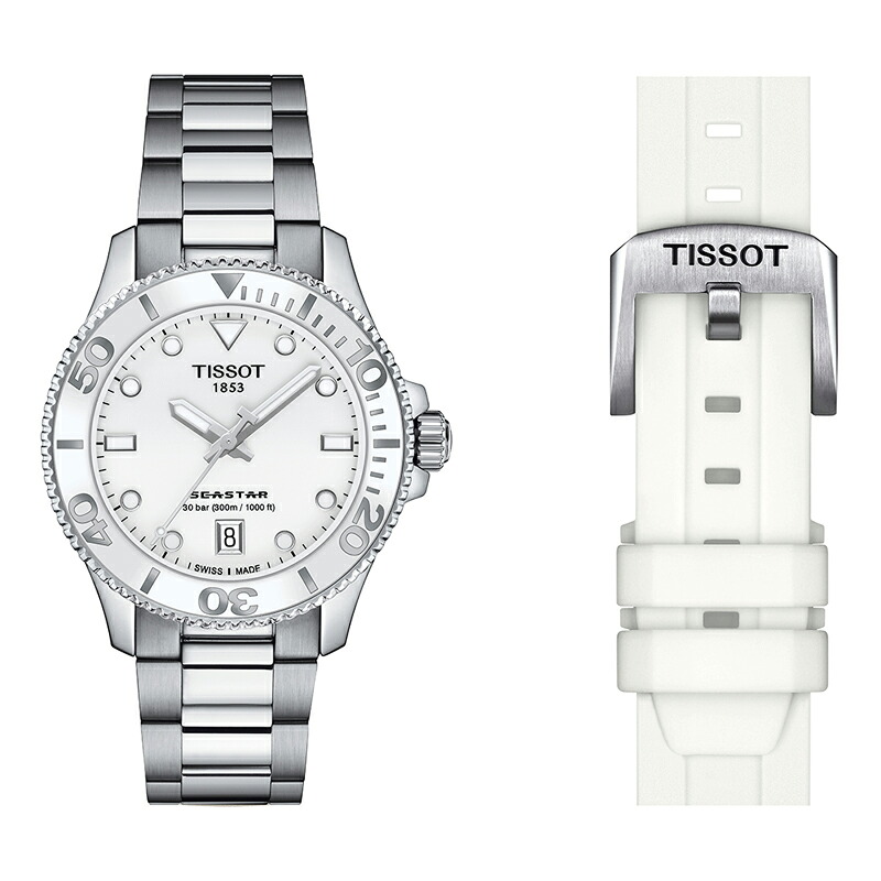 腕時計 メンズ レディース TISSOT ティソ シースター1000 クオーツ 36mm 【購入特典付き】 T1202101101100