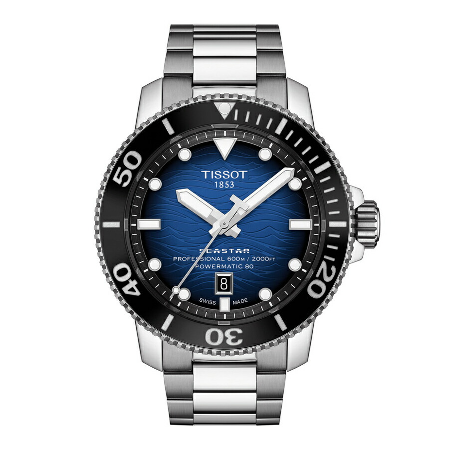 ウォッチ メンズ TISSOT ティソ シースター2000 職業的 パワーマティック80 自動小銃巻 46粍 【買いもとめる排他的権利付き添い人】 T1206071104101