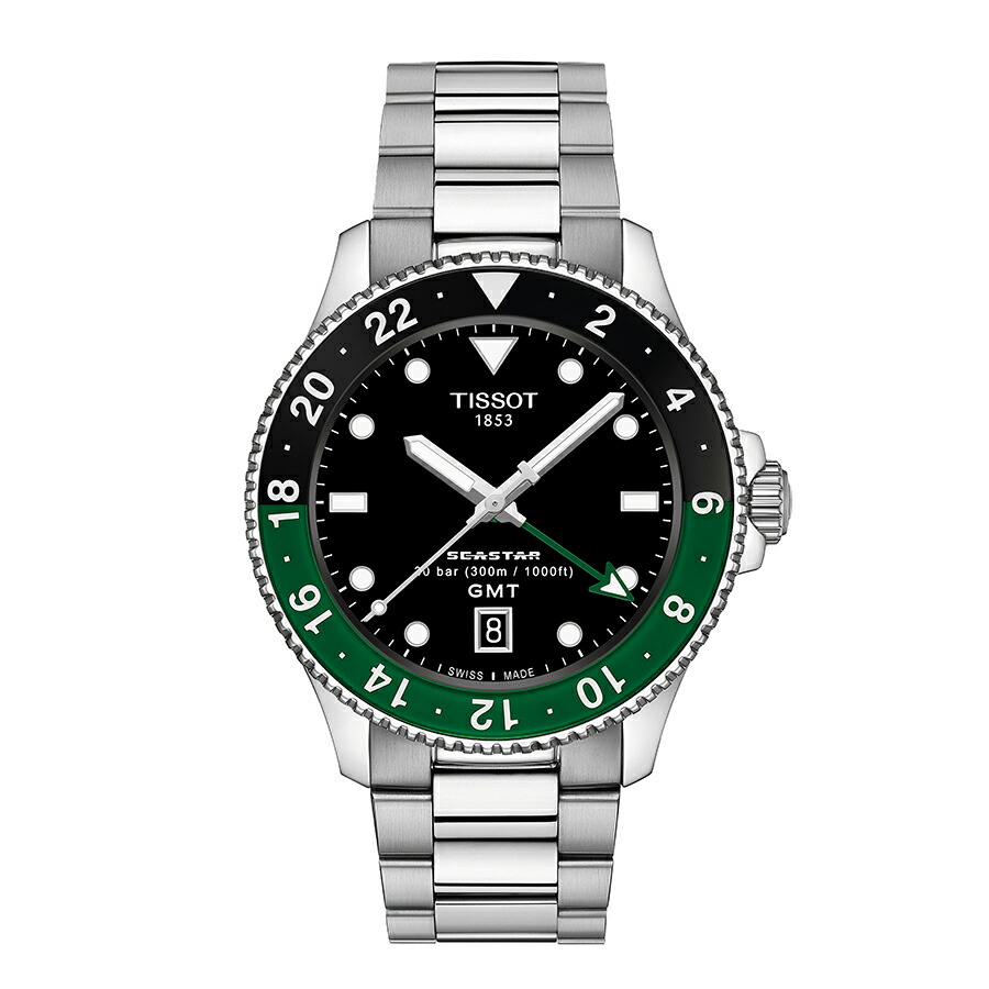 腕時計 メンズ TISSOT ティソ シースター1000 GMT クオーツ 40mm 【購入特典付き】 T1208521105100