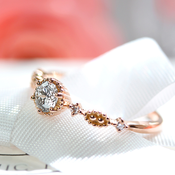 【楽天市場】婚約指輪 ダイヤ エンゲージリング K18 ピンクゴールド ダイヤモンド 【0.25ct～0.28ct Fカラー VS2 トリプル