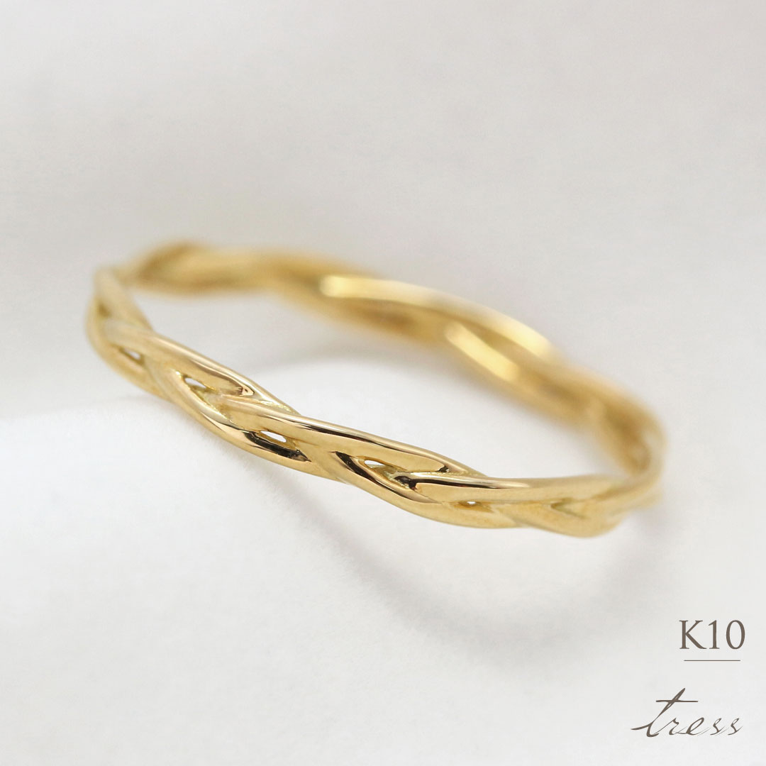 ツイストデザイン3連リング K10ゴールド&シルバー　11号 ツイストデザイン3連リング K10ゴールド&シルバー 11号 emr0126.jpg