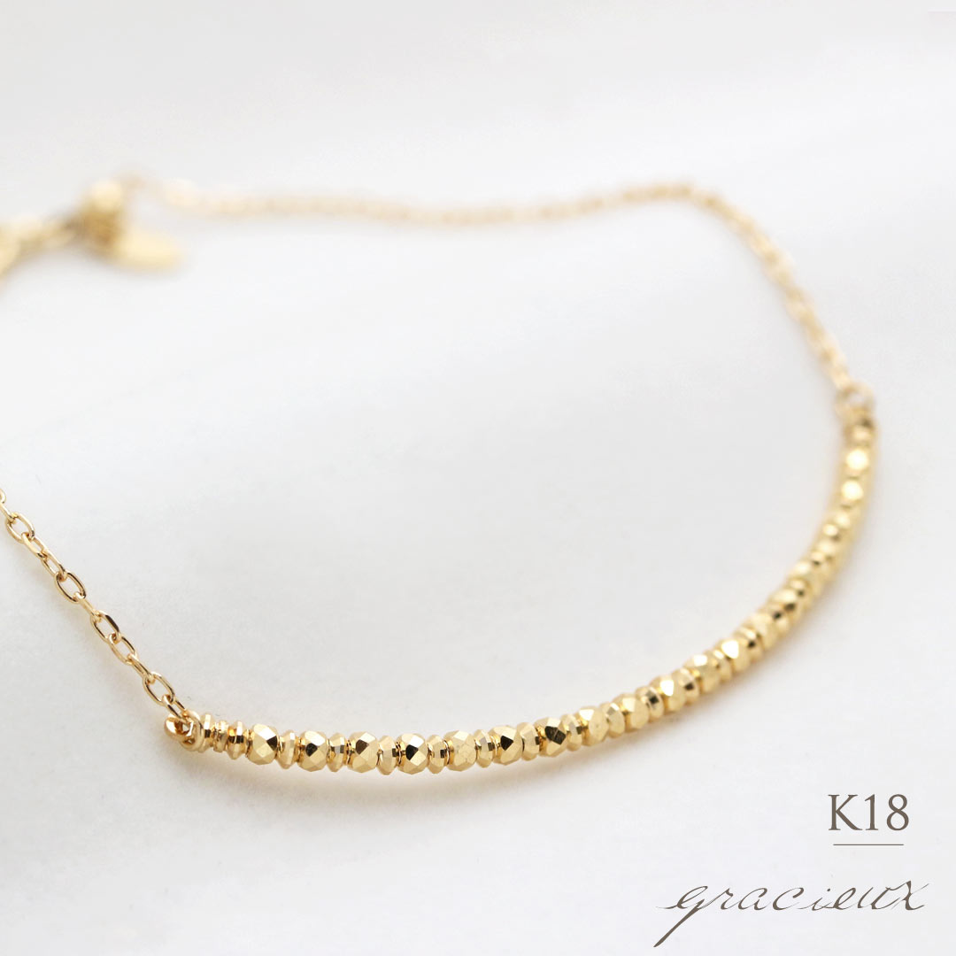 Will　k18ブレスレット　ベネチアンチェーン　0.5㎜幅　アジャスター Will k18ブレスレット ベネチアンチェーン 0.5㎜幅 アジャスター