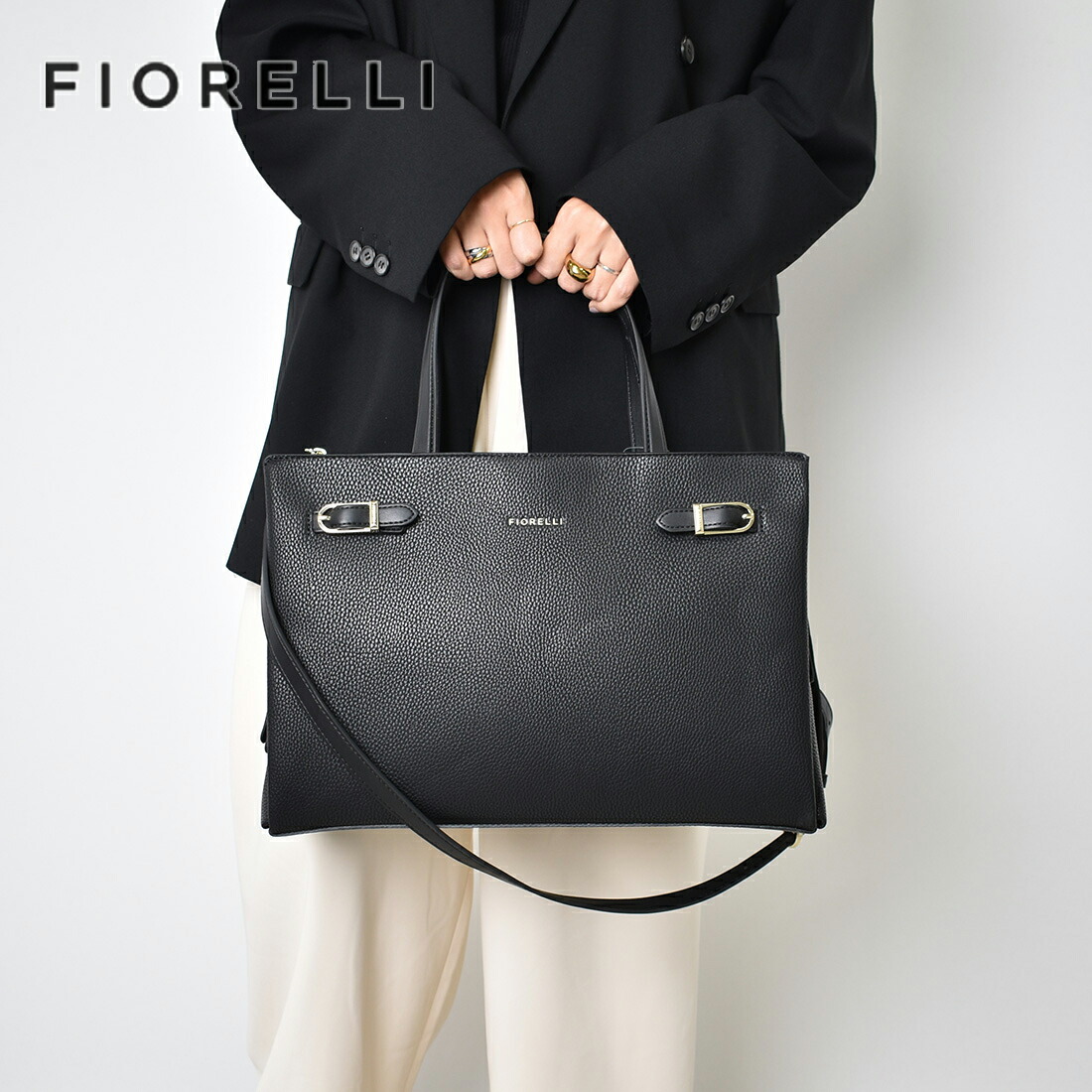 【お買い物マラソン中クーポン有】<4/10は自店P×3倍> フィオレッリ FIORELLI バッグ ハンドバッグ 合成皮革 A4 ストラップ 使いやすい 銀座ワシントン