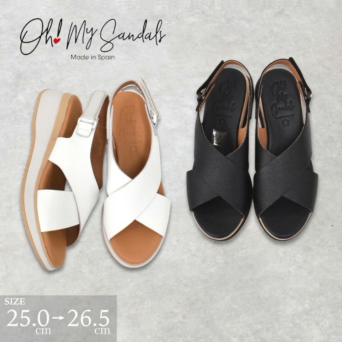 【お買い物マラソン中お得なクーポン有】 OH MY SANDALS オー マイ サンダルズ サンダル ストラップ ウェッジソール コンフォート スペイン 本革 疲れにくい 銀座ワシントン WASH ウォッシュ｜銀座ワシントン 店 12,441円
