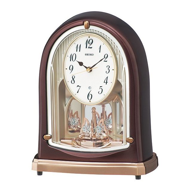 【最大2000円OFFクーポン17日(金)09:59迄】SEIKO CLOCK セイコー クロック BY239B 置き時計 スタンダード 電波時計 ツイン・パ 茶 メタリック
