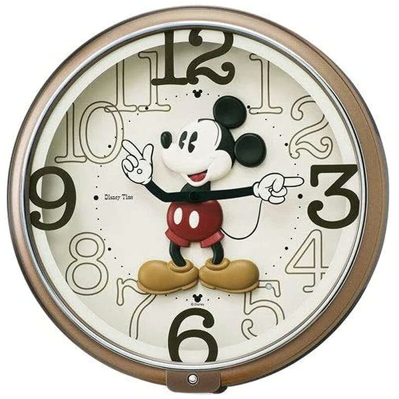 【5%OFFクーポン4月21日(火)9:59迄】SEIKO CLOCK セイコー クロック FW576B ディズニー ミッキーマウス ディズニータイム クオーツ掛時計(茶メタリック塗装)