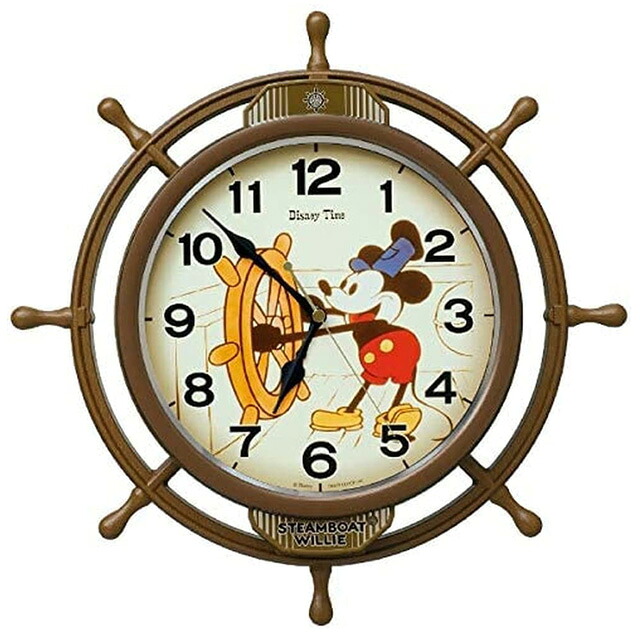 【最大2000円OFFクーポン 26日(日)01:59迄】SEIKO CLOCK セイコー クロック FW583A 掛け時計 ミッキーマウス 電波 アナログ 飾り振り子 本体サイズ:39.6×39.6×6.1cm 茶|銀座雑貨