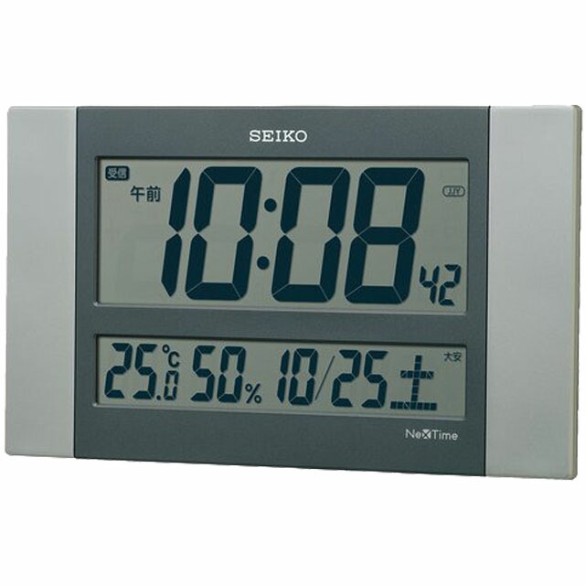 【最大2000円OFFクーポン17日(金)09:59迄】SEIKO CLOCK セイコー クロック ZS451S 掛け時計 ネクスタイム 掛置兼用 電波 デジタル カレンダー 温度 湿度 表示