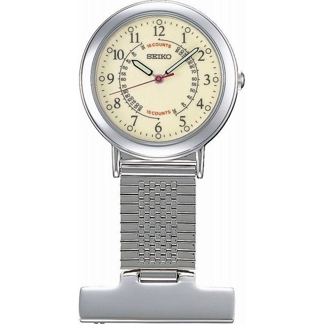 【5%OFFクーポン4月21日(火)9:59迄】セイコー ナースウォッチ クオーツ SVFQ003 SEIKO ベージュ×シルバー