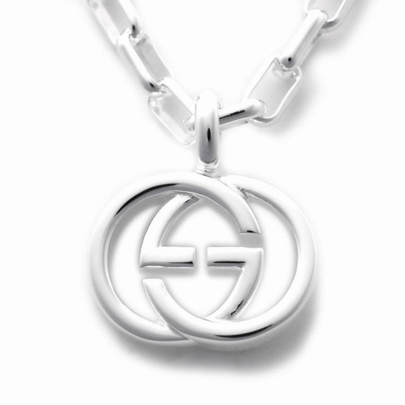 【5%OFFクーポン4月21日(火)9:59迄】グッチ GUCCI メンズ ネックレス インターロッキングG 295710 J8400 8106 ペンダント シルバー