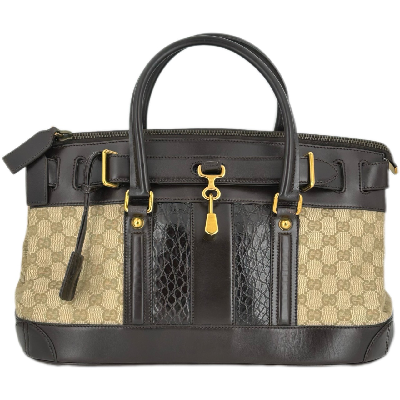 楽天市場】GUCCI グッチエンボスロゴラゲージタグ付きボストン