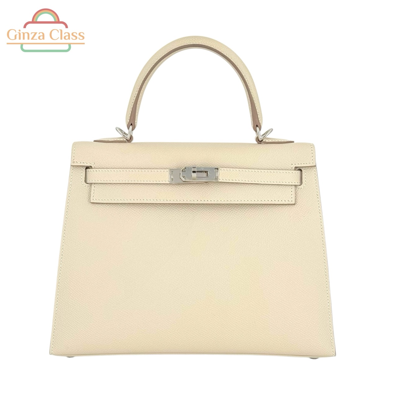 エプソン　ミニケリー　外縫い　オーダーバッグ エルメス ケリーミニ/外縫い ブラック ヴォーエプソン ゴールド