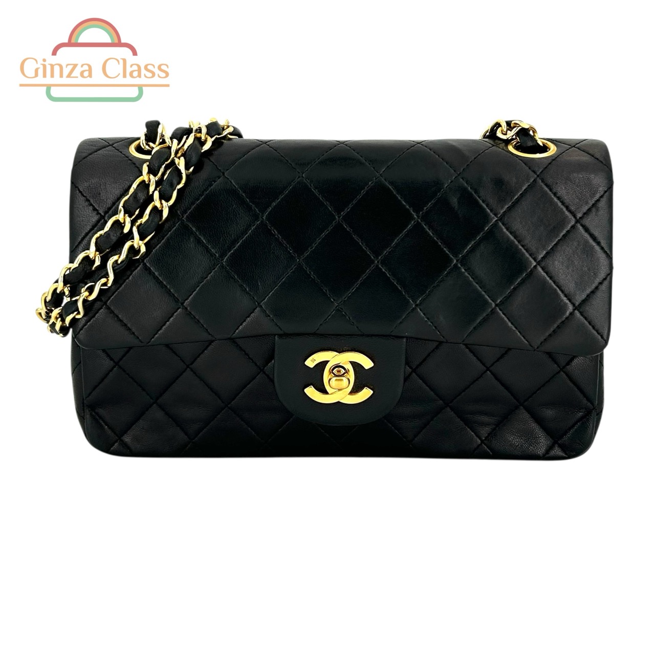 本物 CHANEL マトラッセ チェーンショルダーバッグ ココマーク デカココ レディース ブラック ラムスキン レザー ハンドバッグ★13592 CHANEL 美品 ヴィンテージ マトラッセ チェーンショルダーバッグ 斜