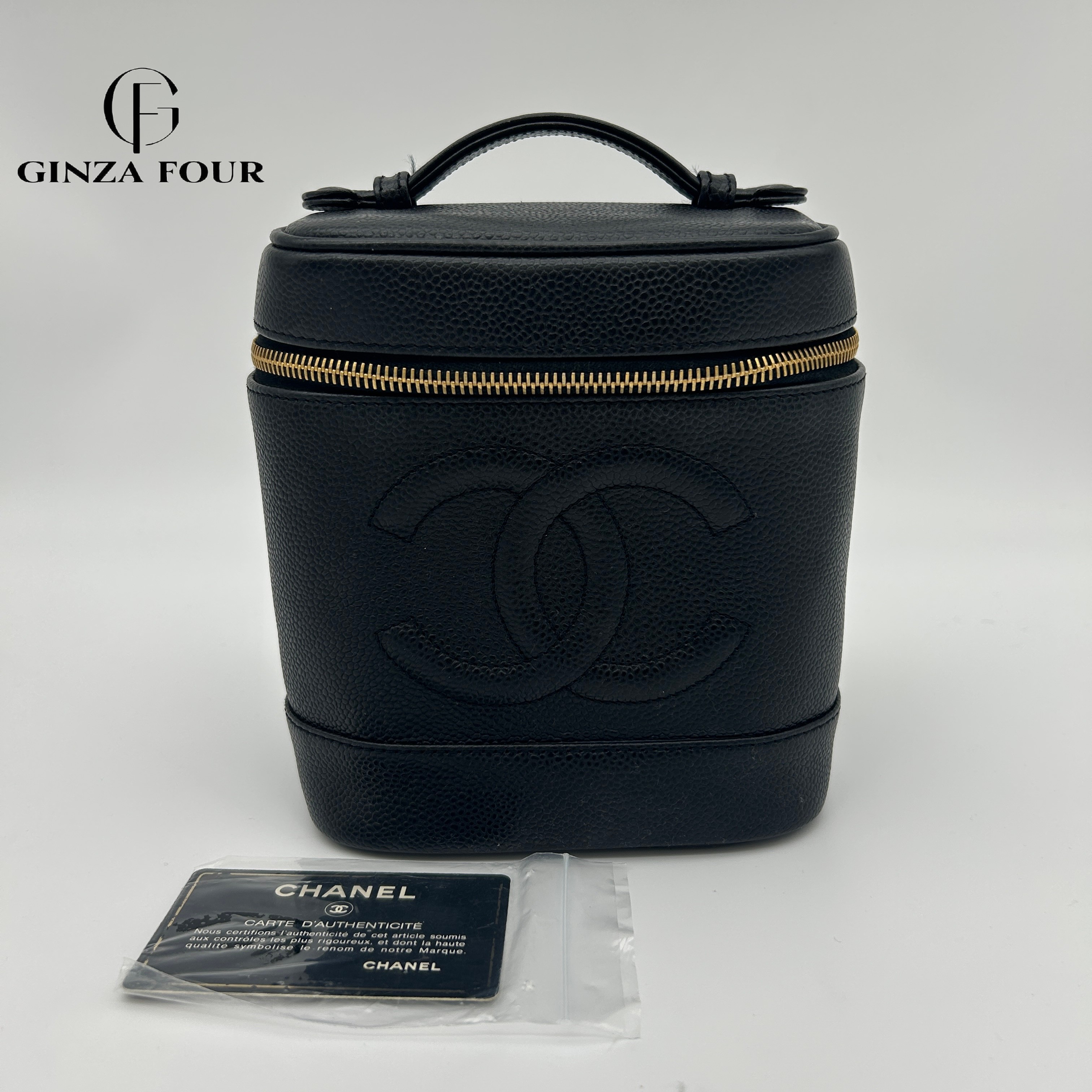 楽天市場】【中古】CHANEL キャビアスキン バニティバッグ ブラック