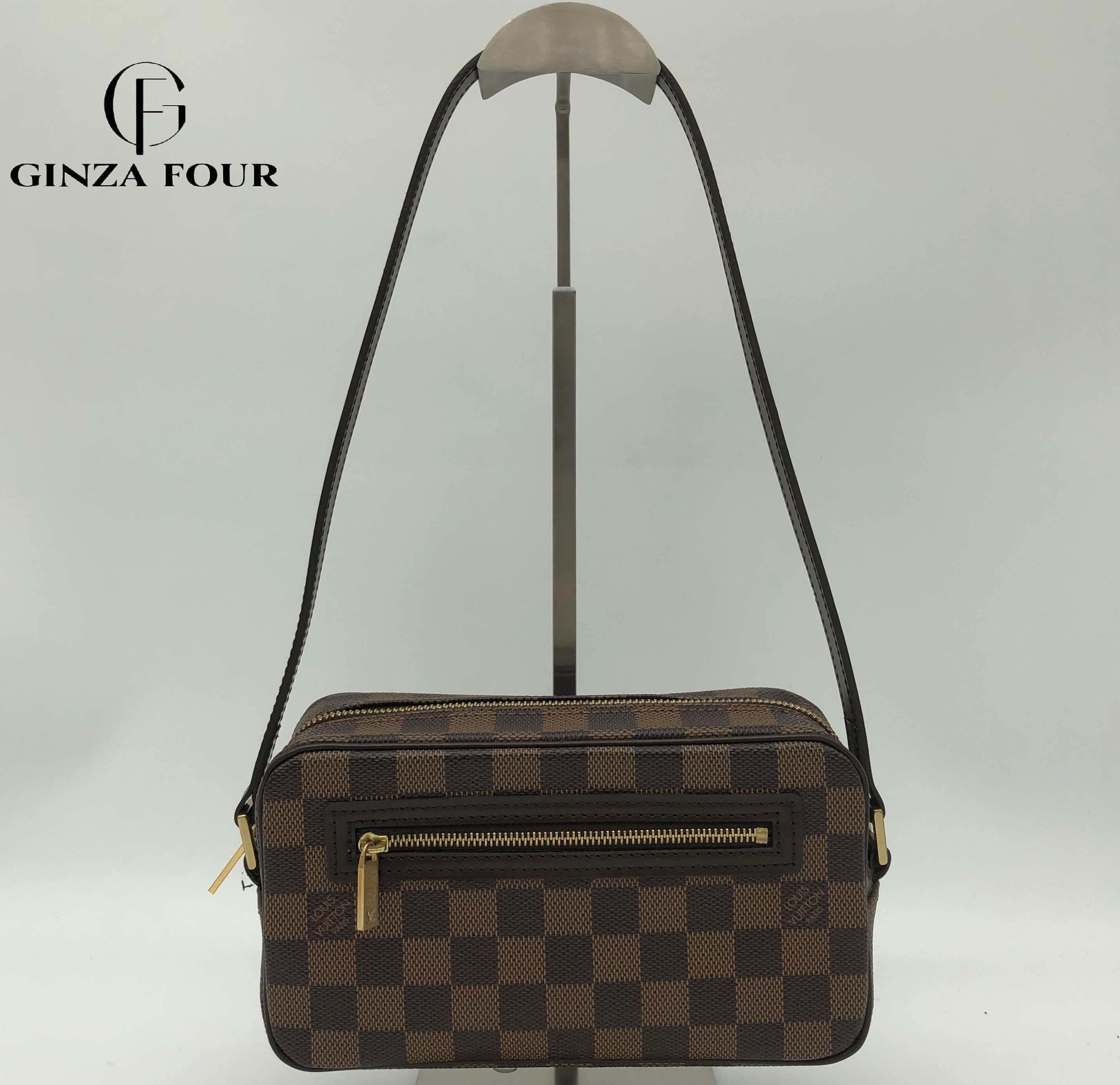 【中古】【貨物輸送無料】ルイヴィトン（LOUIS VUITTON）ポシェット・シテ ショルダーバッグ レディース ダミエ N48045 目じるしあり 定め事品 国内送りとどける なめし革 レディース メンズ ウィメンズ