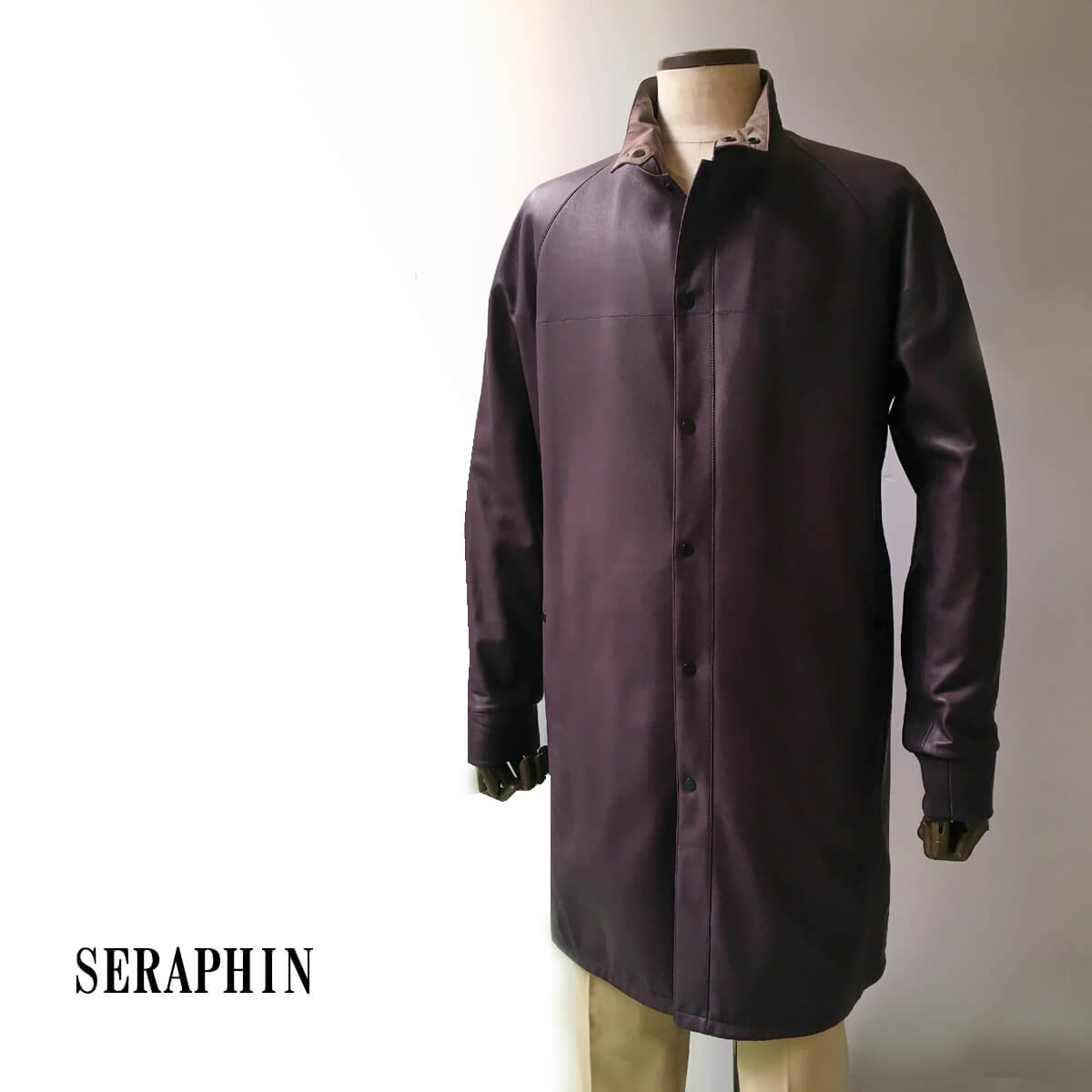 楽天市場 Seraphin セラファン レザーコート メンズ カジュアル ボルドー 本革 ディアスキン 銀座 Hiko