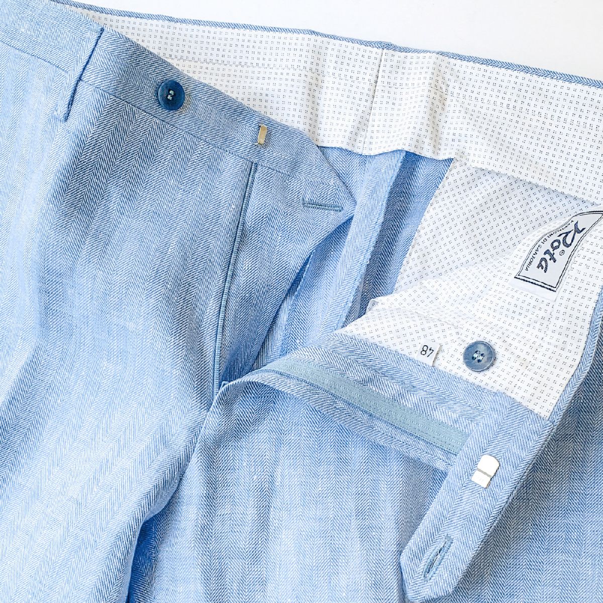 売れ筋アイテムラン Rota ロータ パンツ ボトムス リネンパンツ 麻パン 麻 リネン ブルー スカイブルー ライトブルー 青 水色 イタリア ブランド 紳士服 銀座 Hiko 人気商品 Aqsasport Org