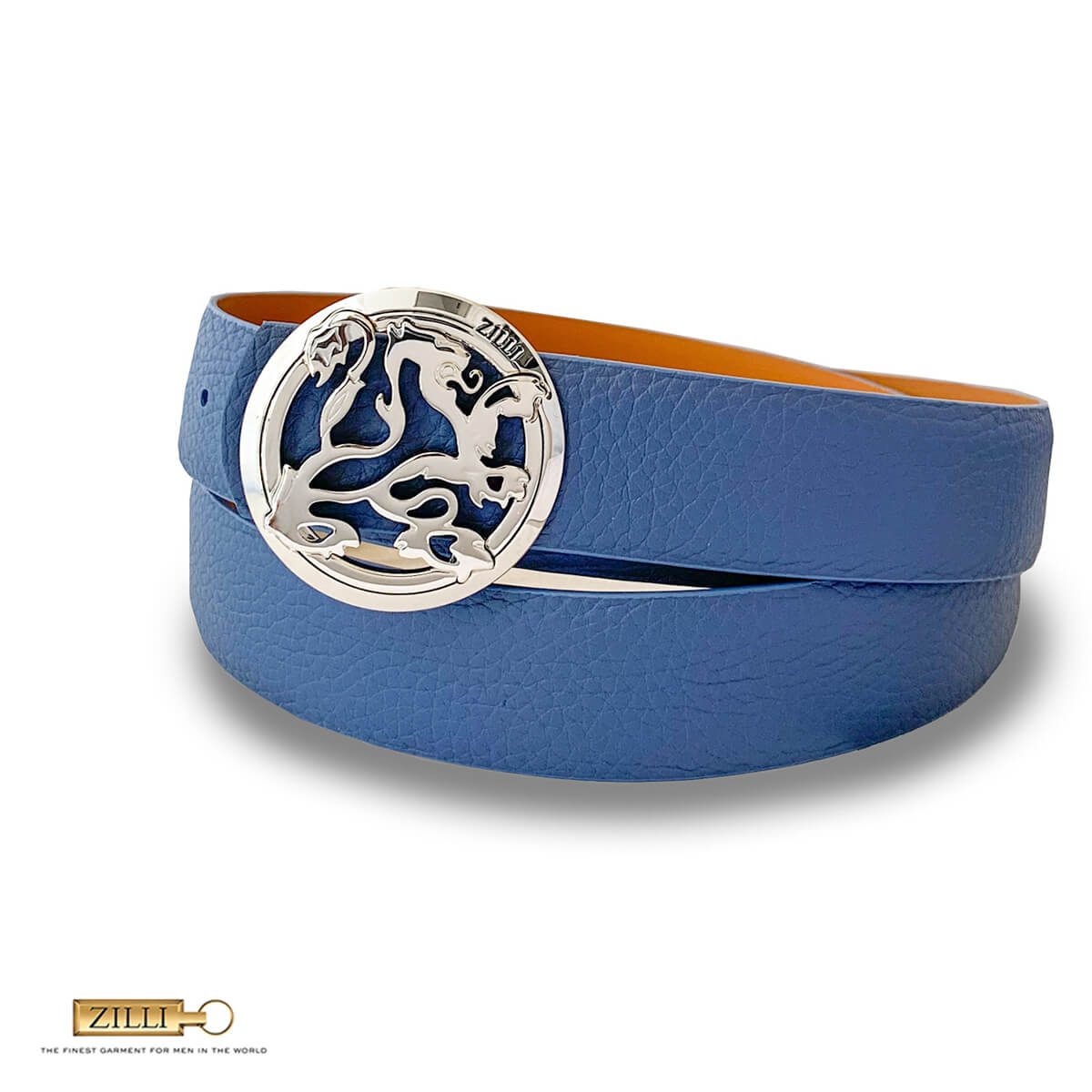 楽天市場 Zilli ジリー ベルト ライオンバックル メンズ カジュアル カーフレザー 本革 メンズ ブルー おしゃれバックル 銀座 Hiko