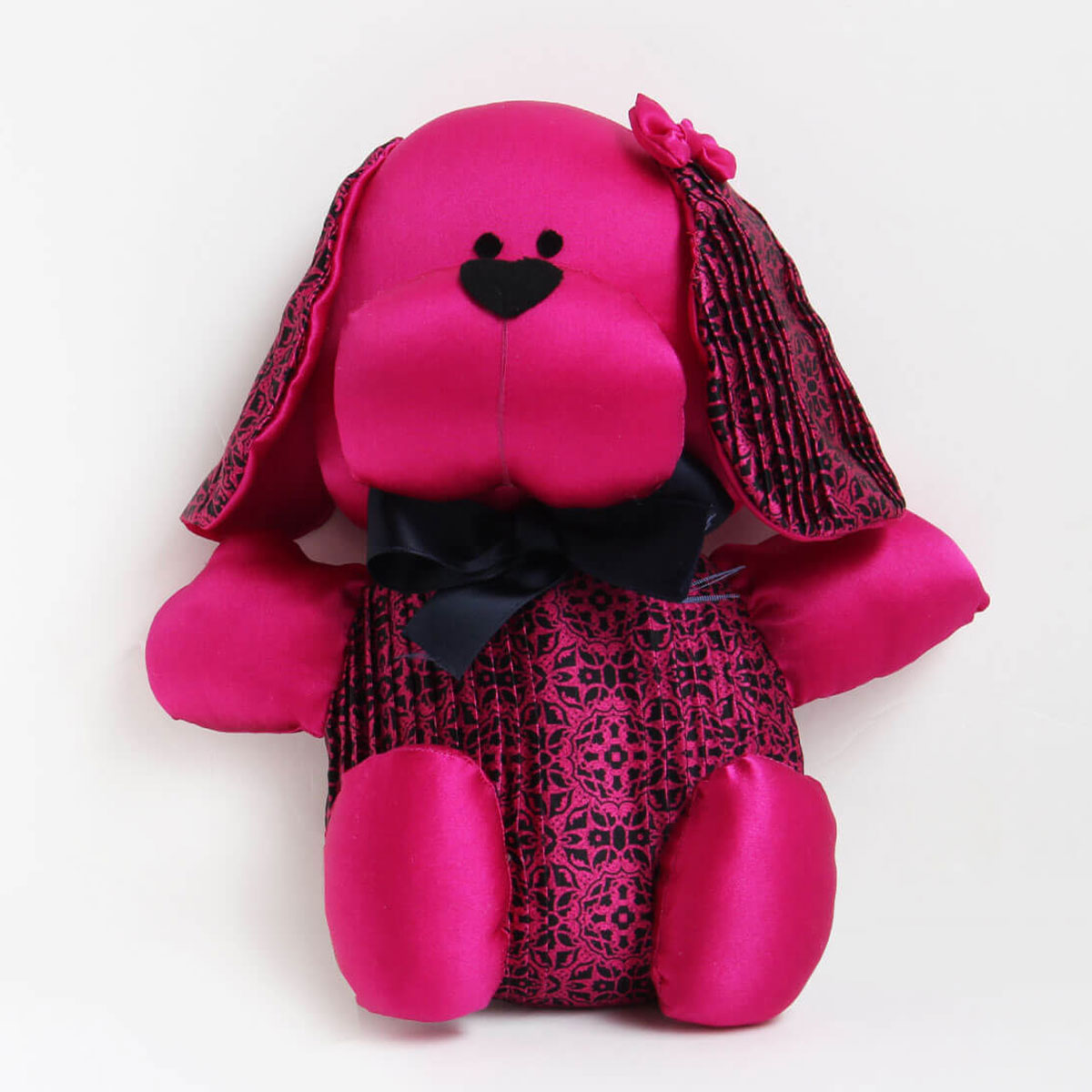 【STEFANO RICCI/ステファノリッチ】シルクドッグ ぬいぐるみ シルク（オレンジste01061／フューシャピンクste01062／シルバーste01063／イエローste01064）｜銀座 HIKO