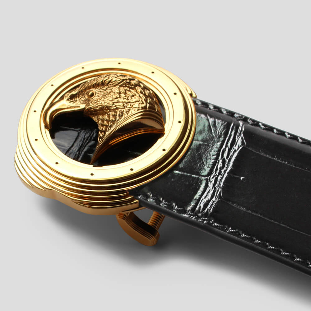 【STEFANO RICCI/ステファノリッチ】イーグルバックルクロコダイルベルト シャイニーブラック (ste01086)|銀座 HIKO