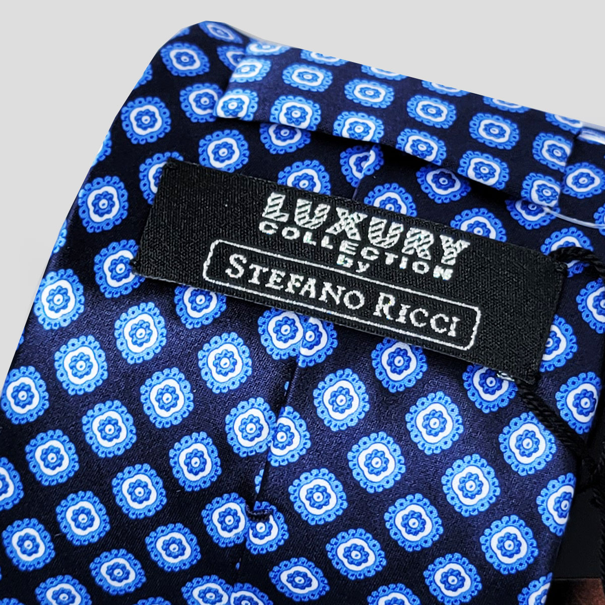 STEFANO RICCI(ステファノリッチ) ネクタイ ポケットチーフ シルク 高級 ブランド イタリア プリントタイ 御洒落 メンズ 紳士服  ブルー 通販