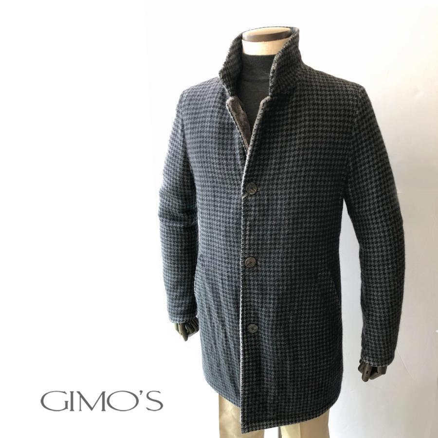 GIMO'S (ジモス) 千鳥格子柄カジュアルコート ダークグレー コート メンズ おしゃれ カジュアル 大人|銀座 HIKO
