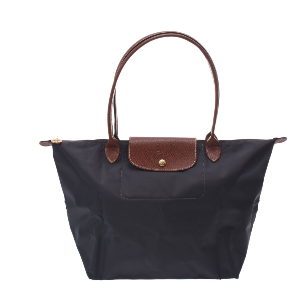 Longchamp ロンシャン ル プリアージュ L ロング 薄墨色 茶葉 ゴールド金具 L レディース ナイロン 革 トート鞄 新品 銀蔵 貨物輸送無料 ロンシャン ル プリアージュ L ロング グレー 茶 ゴールド金具 L レディース ナイロン レザー トートバッグ