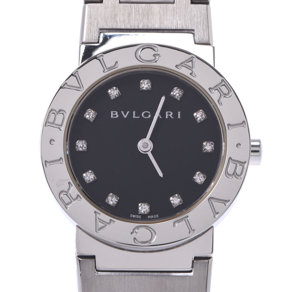 最大3万円offクーポン 1日0時 Bvlgari ブルガリ ブルガリブルガリ26 12pダイヤ 26ss レディース Ss 腕時計 クオーツ 黒文字盤 Aランク 中古 銀蔵 Mozago Com