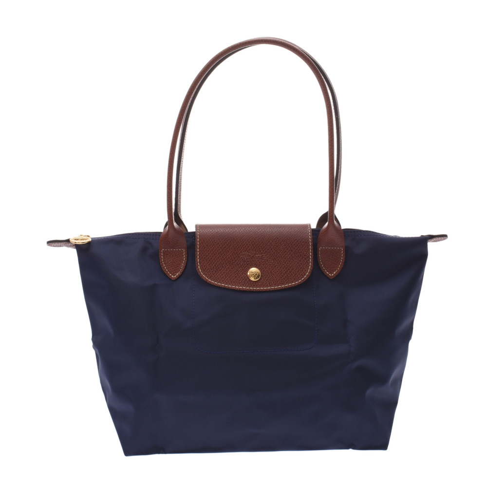 Longchamp ロンシャン ル プリアージュ ロング S 濃紺色 茶 ゴールド金具 L レディース ナイロン レザー トート袋 新品 銀蔵 送料無料 ロンシャン ル プリアージュ ロング S ネイビー 茶 ゴールド金具 L レディース ナイロン レザー トートバッグ