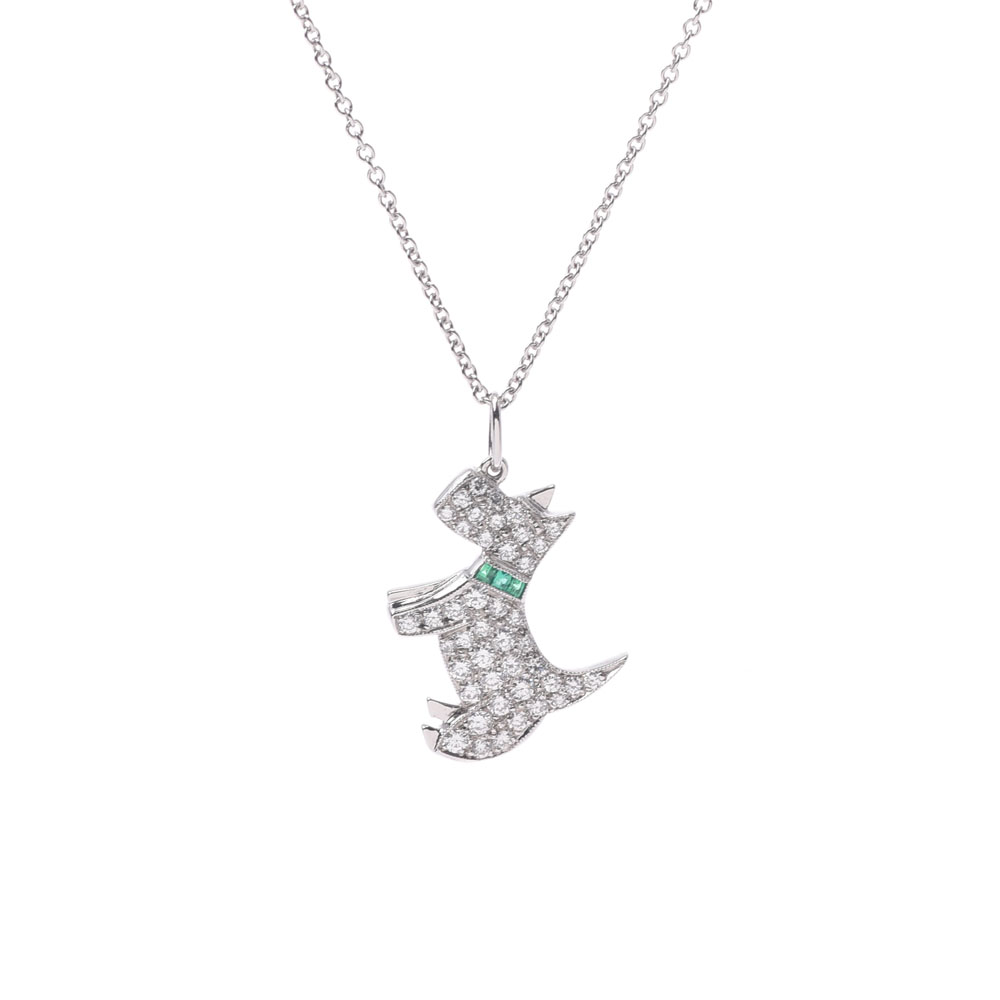 最大1万円offクーポン 26日1 59まで Tiffany Co ティファニー 犬モチーフ ユニセックス Pt950 ダイヤ エメラルド ネックレス Aランク 中古 銀蔵 Sittingseat Com