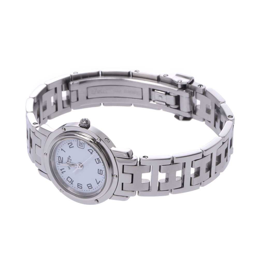 超激安 HERMES【Watch】 【中古】エルメス CL4.210 グレー文字盤 SS クオーツ クリッパー レディース腕時計 - レディース腕時計