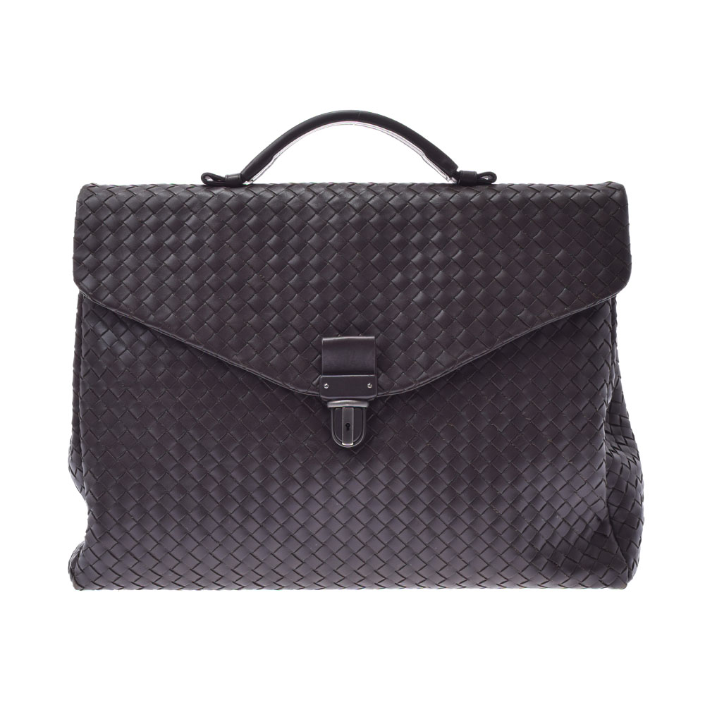 定価 Bottegaveneta ボッテガヴェネタ イントレチャート 書類カバン ダークブラウン Bm メンズ カーフ ビジネスバッグ Bランク 中古 銀蔵 Fucoa Cl