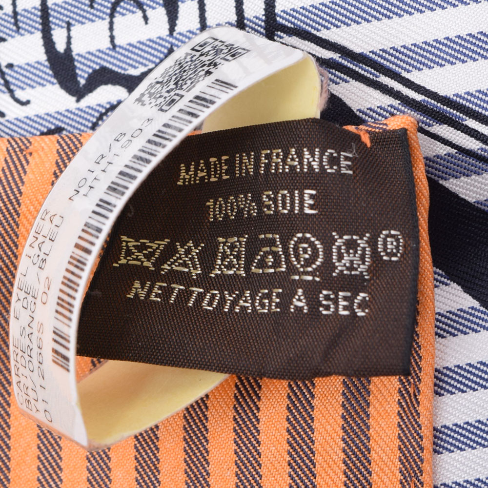 円 最安値挑戦 銀蔵 中古 Hermes エルメス カレ90 ストライプ Brides De Gala 式典用馬勒 オレンジ シルク100 スカーフ