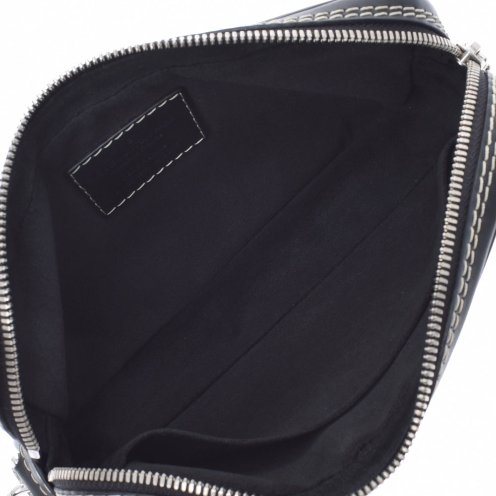 LOUISVUITTONルイヴィトン黒メンズレザークラッチバッグABランク中古銀蔵