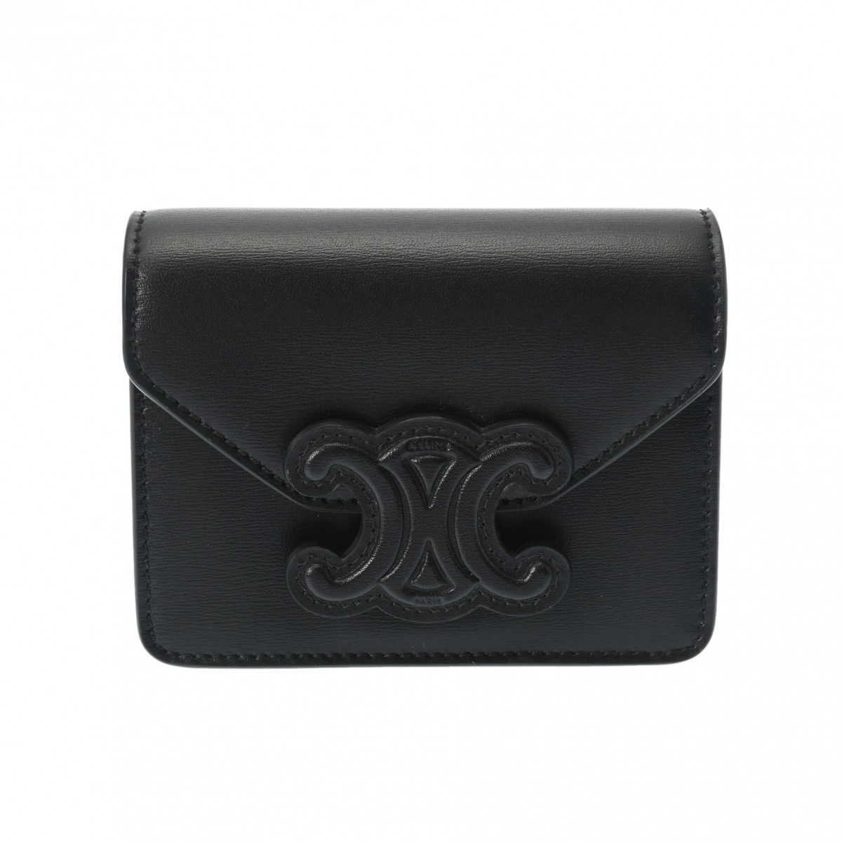 【～4/17 最大5万円クーポン】CELINE セリーヌ ミニチェーンバッグ トリオンフ ブラック レディース シャイニーカーフ ショルダーバッグ 未使用 銀蔵