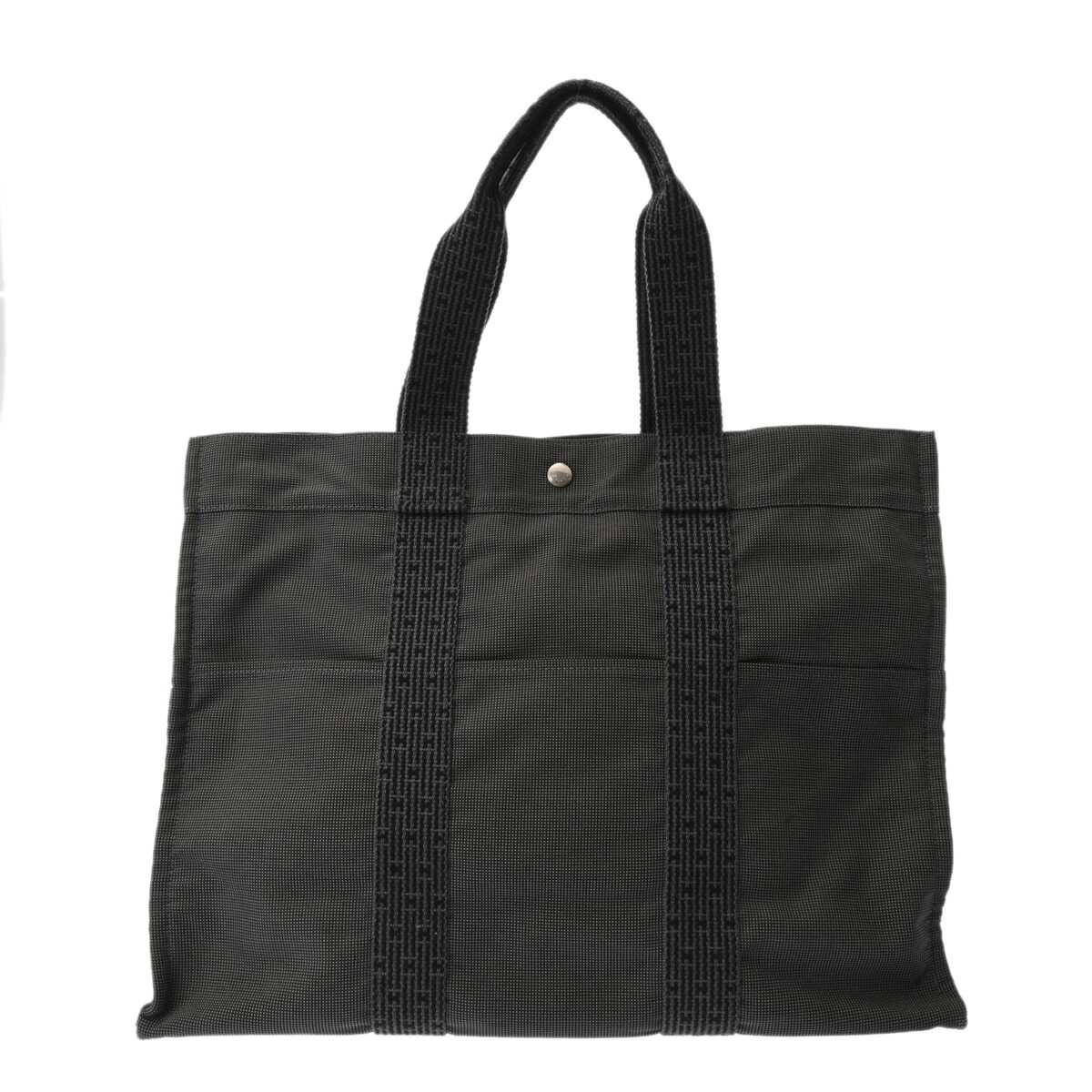 【美品】HERMES キャンバス エールライン PM ハンドバッグ フランス製 800000130234000-2.jpg