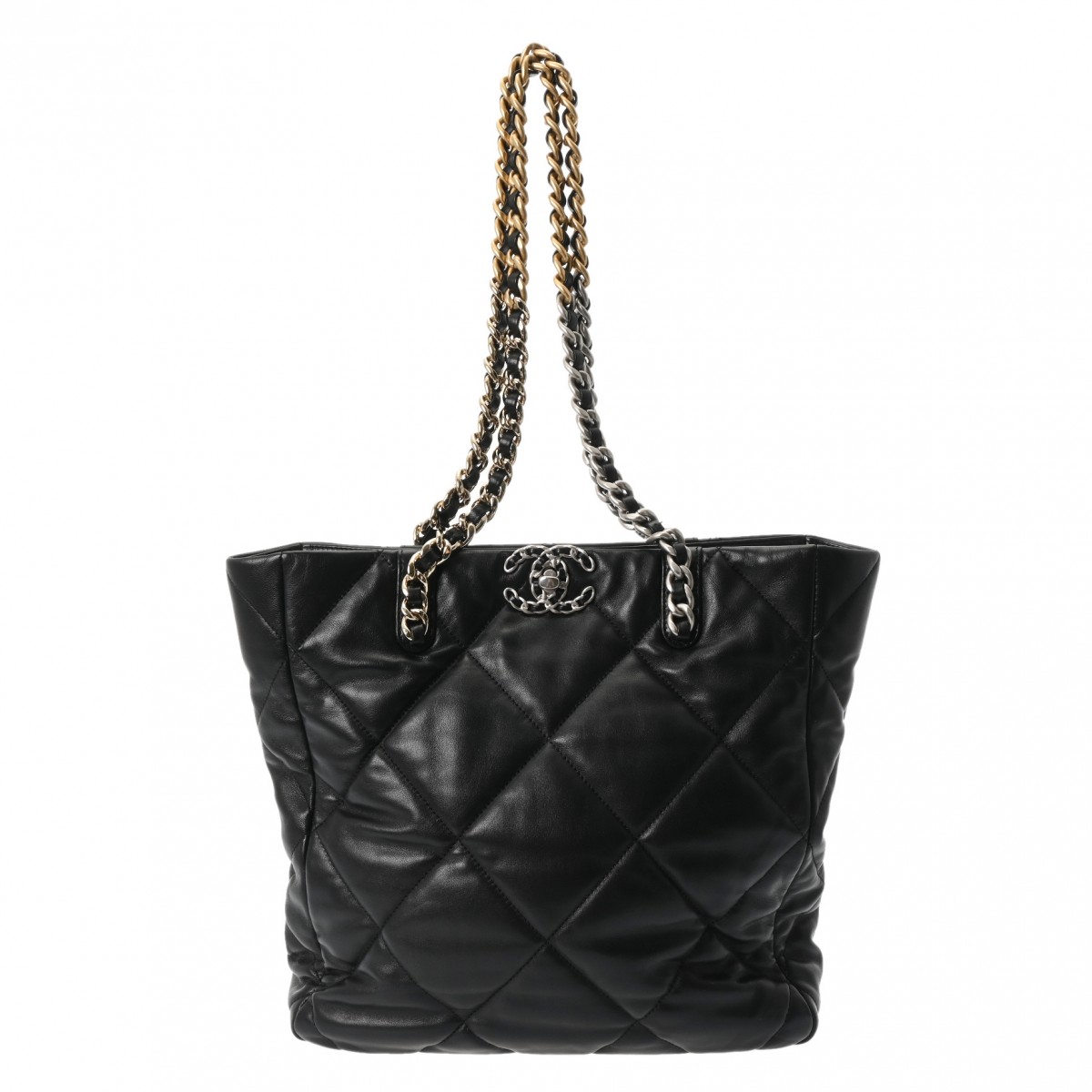 CHANEL シャネル シャネル19 チェーントート 黒いこと AS3519 レディース 子ヒツジひと肌 トートバッグ A位置づける 中古【貸し付け金24回払い無利息】 銀蔵