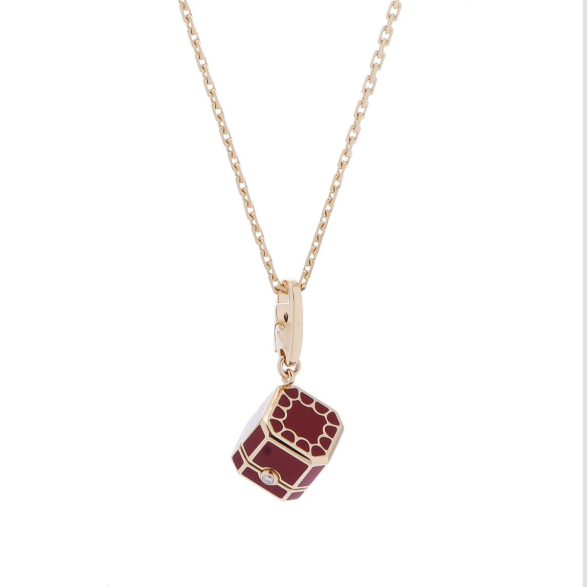 【～4/17 最大5万円クーポン】CARTIER カルティエ ジュエリーボックス チャームネックレス レディース K18イエローゴールド YG エナメル ネックレス Aランク 中古【ローン24回払い無金利】 銀蔵