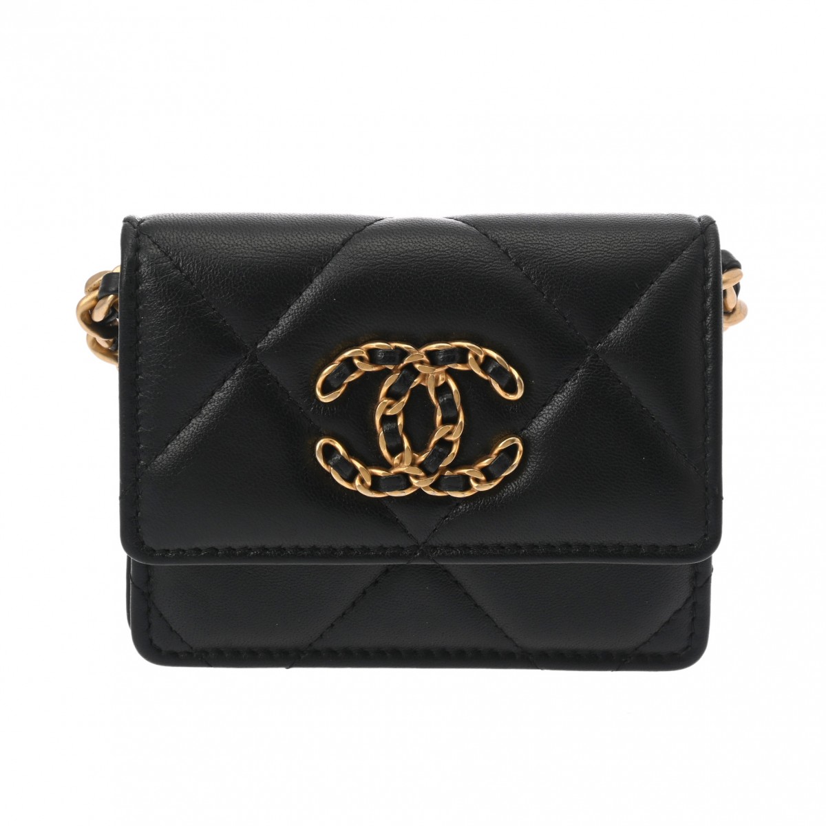 【2色のチェーンがエレガント♪】CHANEL 19 チェーンウォレット Chanel 19 チェーンウォレット - シャイニー ラムスキン