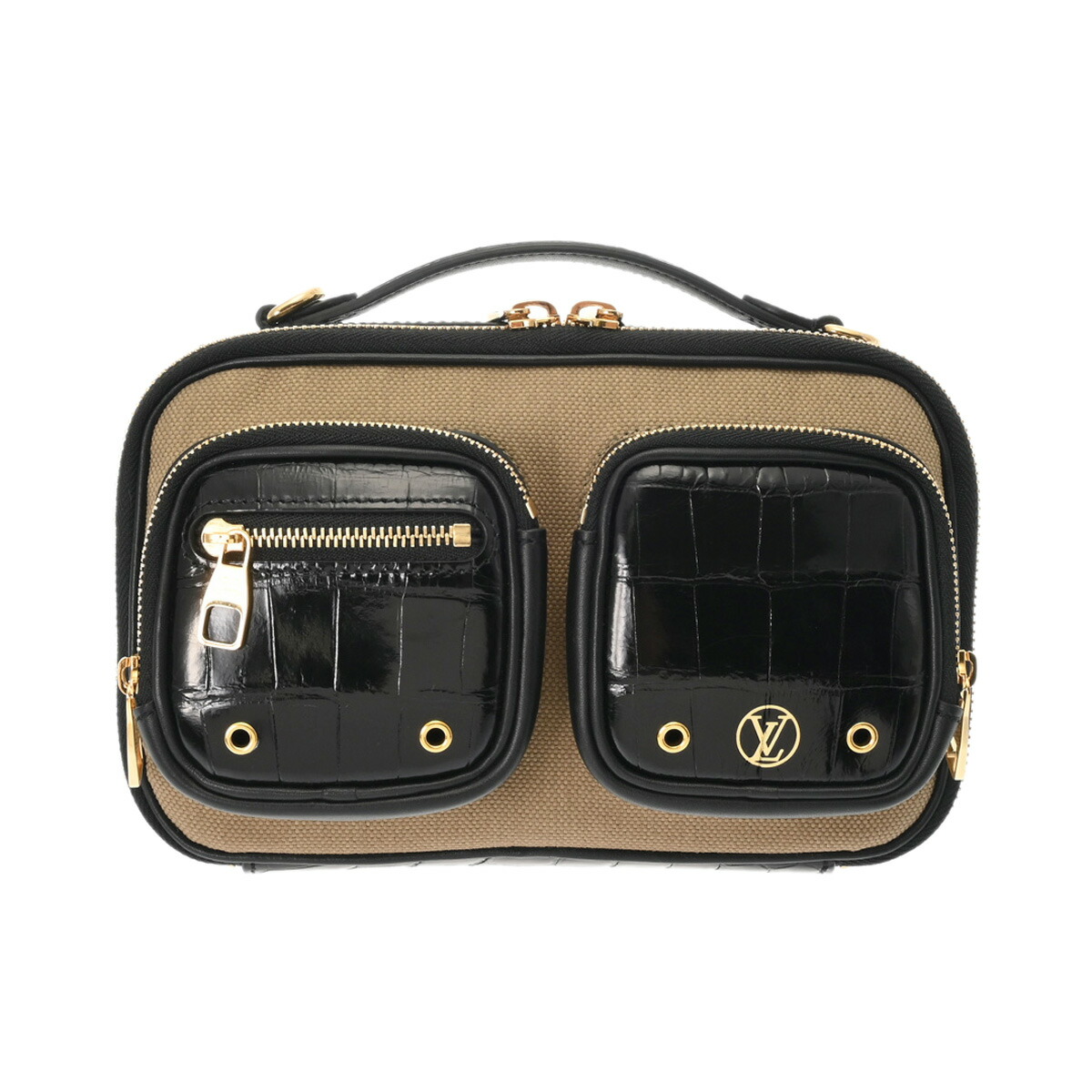 LOUIS VUITTON ルイヴィトン ありがた味 はりつけ台上半身 黒いこと - レディース クロコダイル 帆布 ショルダーバッグ A序列付ける 中古 銀蔵