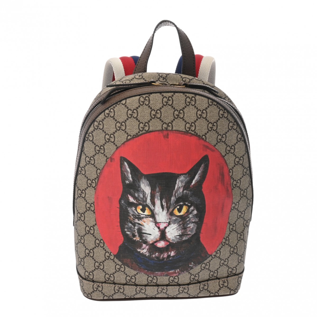 GUCCI グッチ GGスプリーム ミスティックキャット うしろ側容器に並べる グレージュ系 495621 ユニ一発やる GGスプリームキャンバス 背嚢・デイパック A位置づける 中古 銀蔵