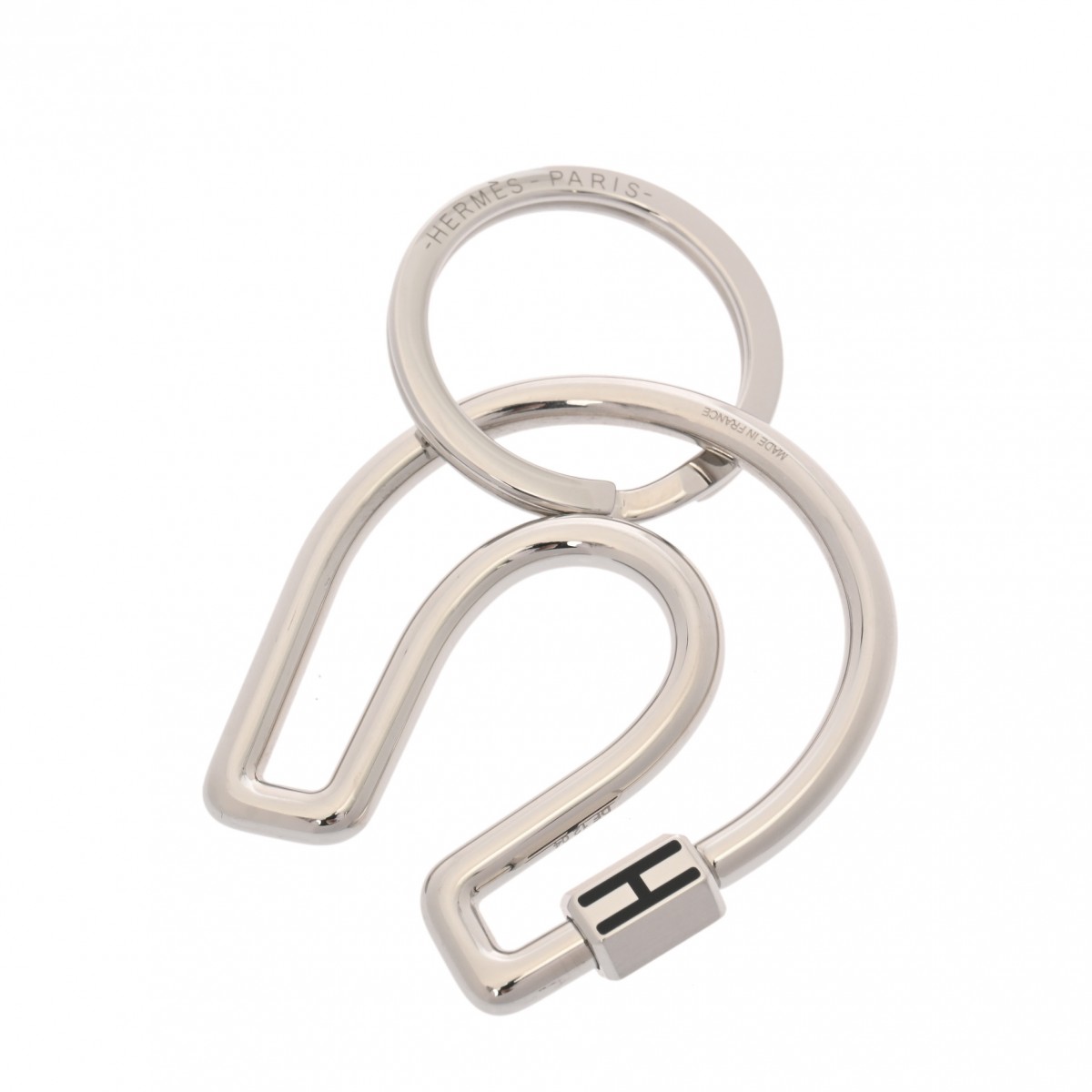 【～4/17 最大5万円クーポン】HERMES エルメス フェール ア シュヴァル シルバー メンズ メタル キーホルダー 新同 中古 銀蔵