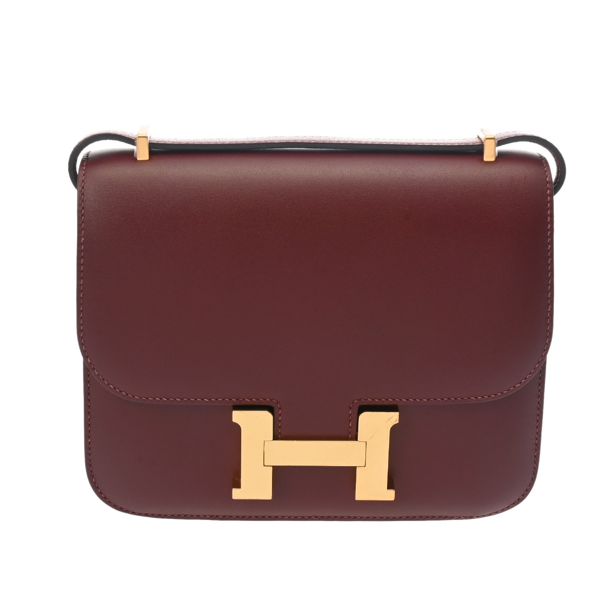 【～4/17 最大5万円クーポン】HERMES エルメス コンスタンス3 ミニ 18 ルージュアッシュ D刻印(2019年頃) レディース ボックスカーフ ショルダーバッグ ABランク 中古【ローン24回払い無金利】 銀蔵