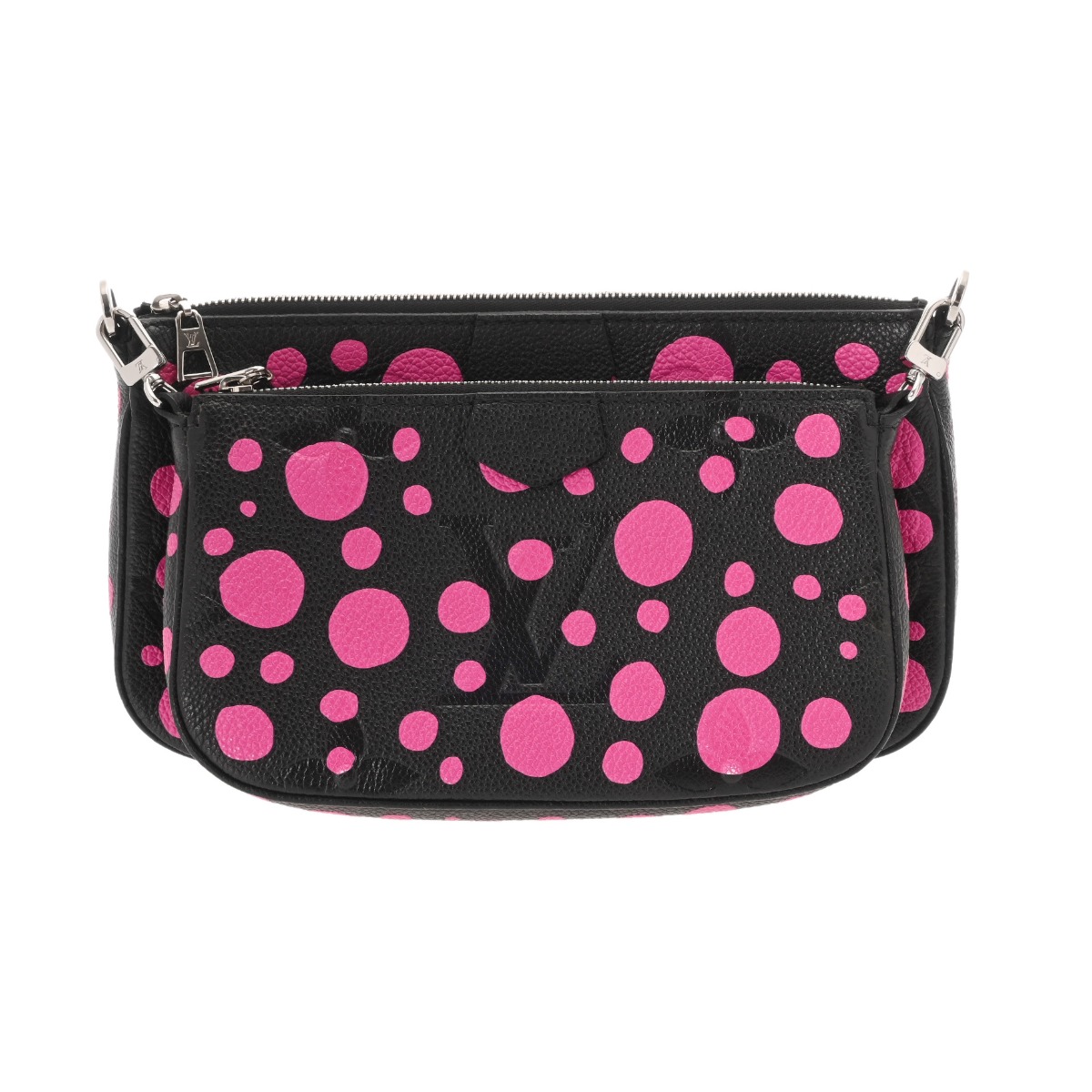 【～4/10 最大5万円クーポン】LOUIS VUITTON ルイヴィトン モノグラムアンプラント ミュルティ ポシェット ノワール ピンク M46421 レディース レザー ショルダーバッグ ABランク 中古 銀蔵