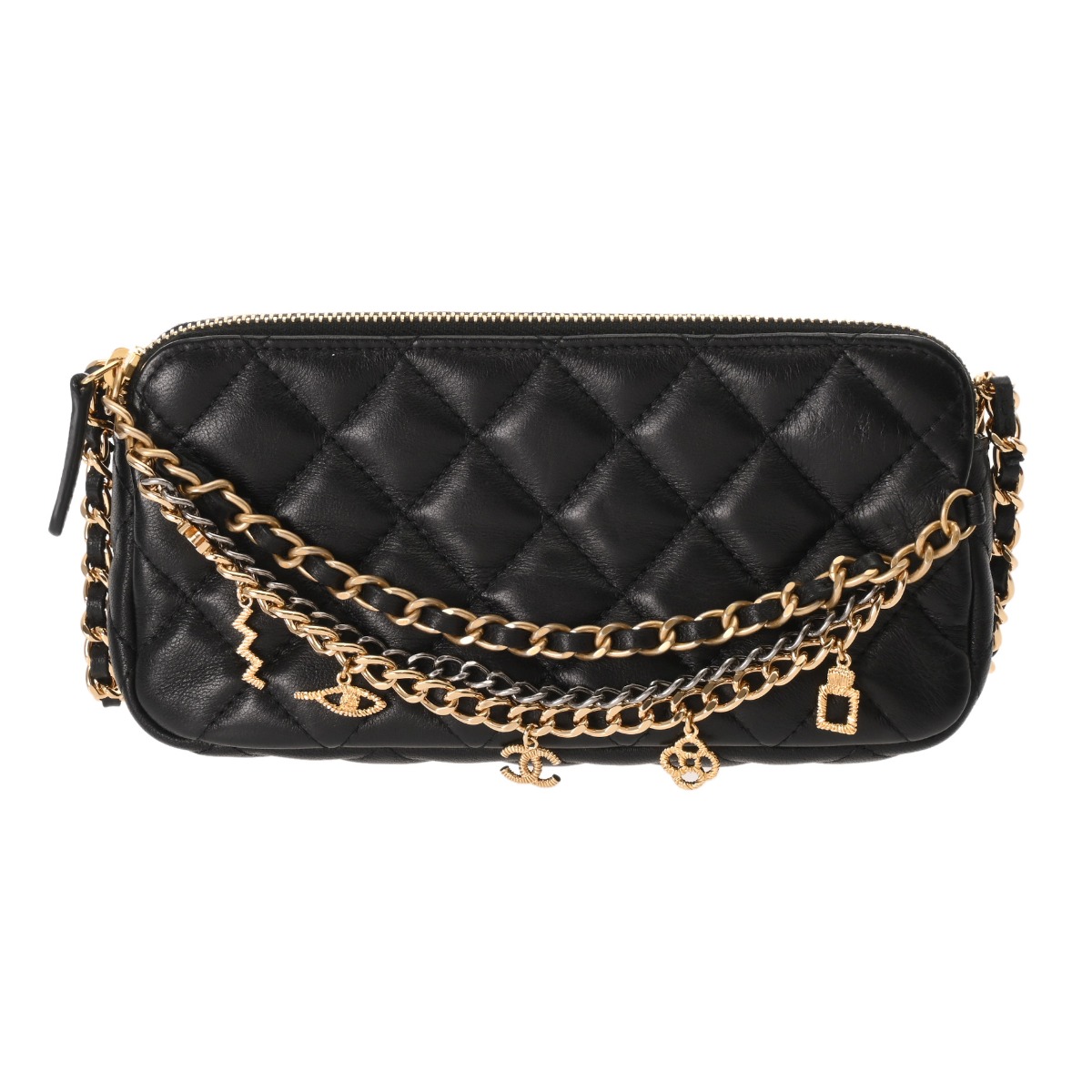 シャネル ラムスキン ココマーク マトラッセ チェーン iPhone14pro CHANEL - シャネル ラムスキン ココマーク マトラッセ チェーン