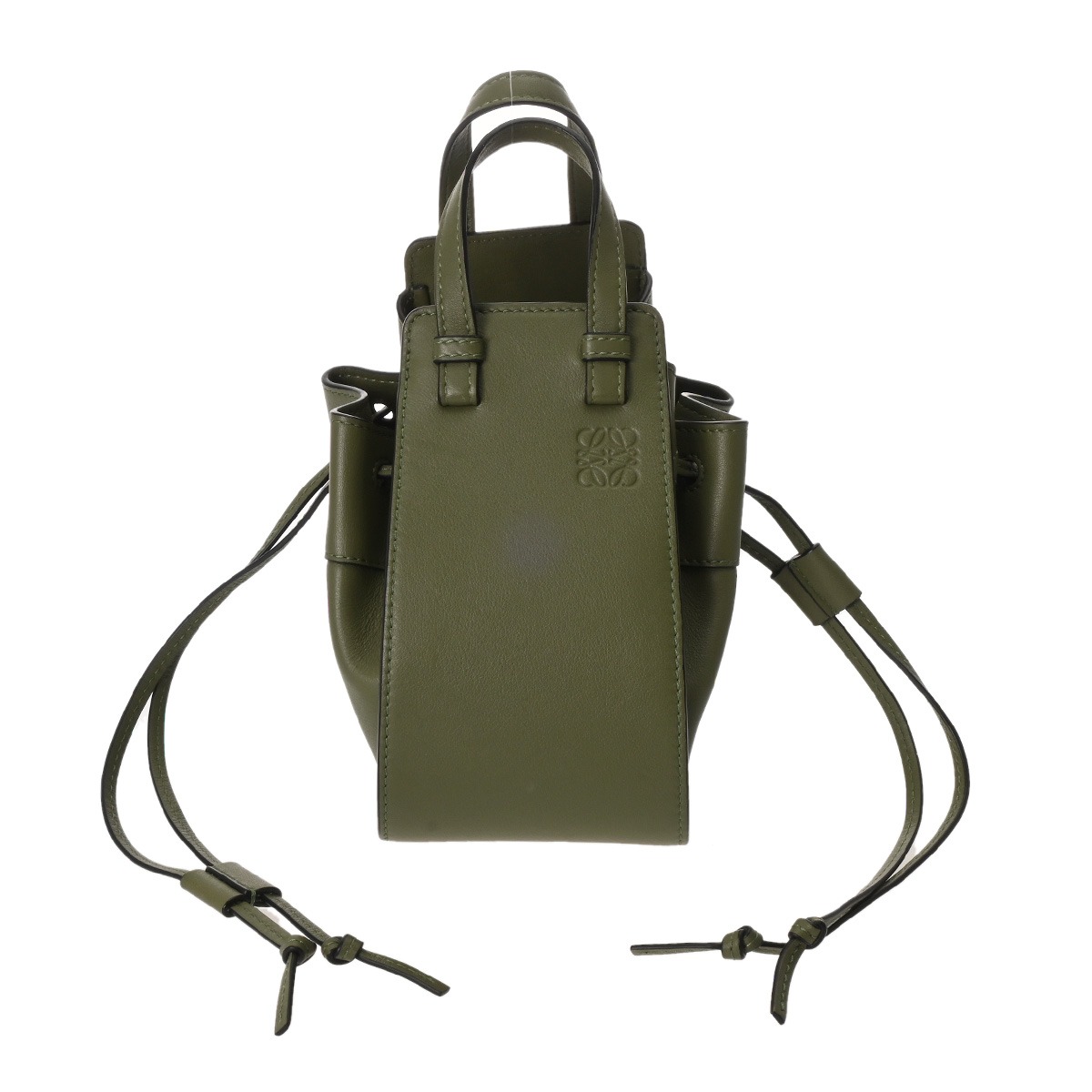 LOEWE ロエベ ハンモックミニ 2WAY 緑であること A538V07X10 レディース なめし革 ショルダーバッグ A位置づける 中古 銀蔵